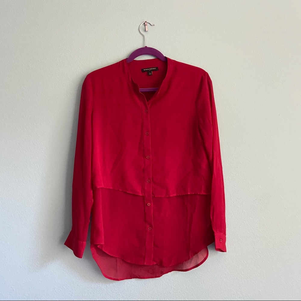 Banana Republic Tiered Chiffon Shirt - Picture 5 of 7